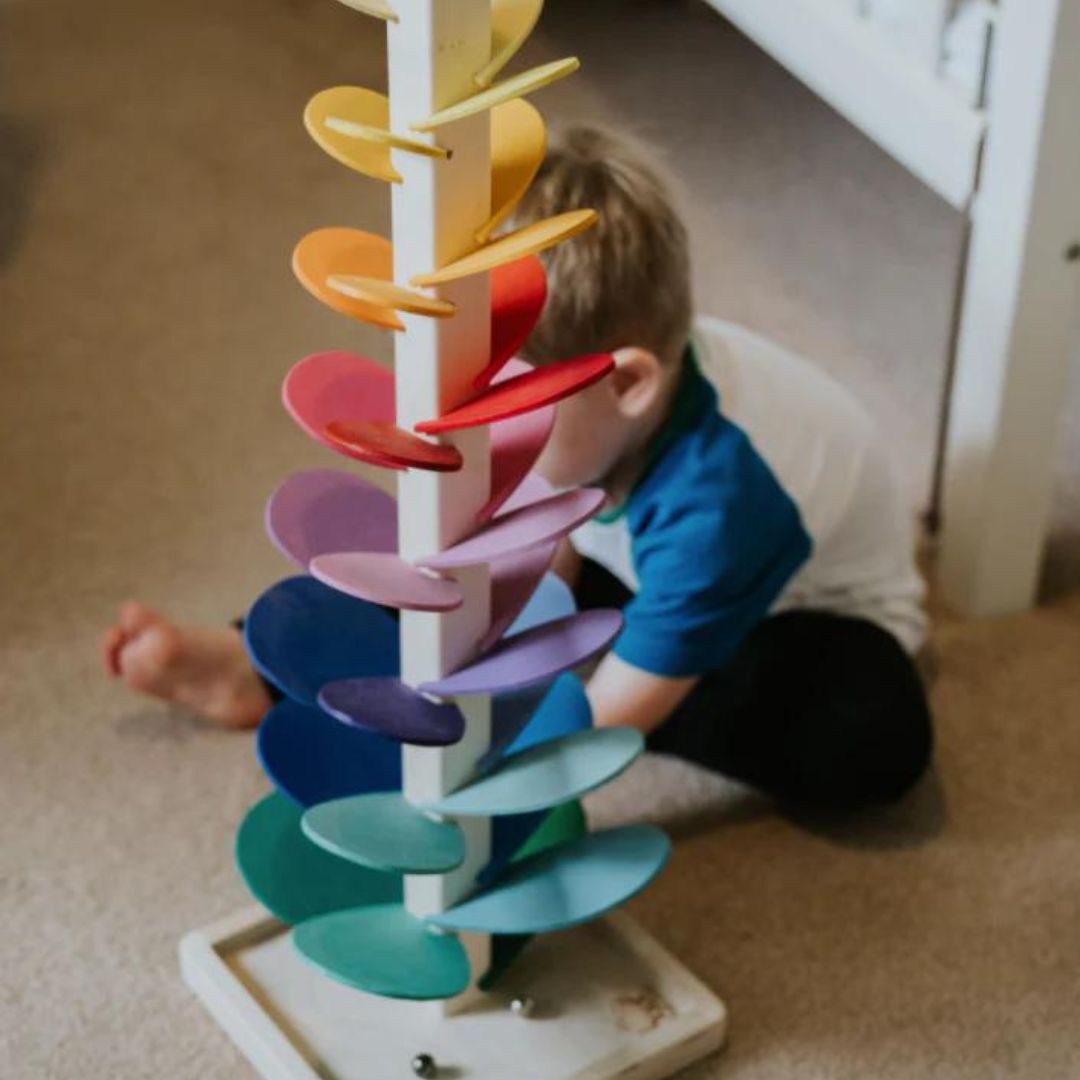 Rainbow Marble Tree Toy - Montessori Ball Drop Game