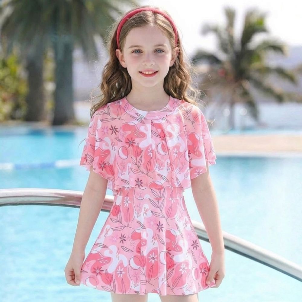 Ensemble de bain pour fille avec jupe, confortable, pour la plage et la piscine