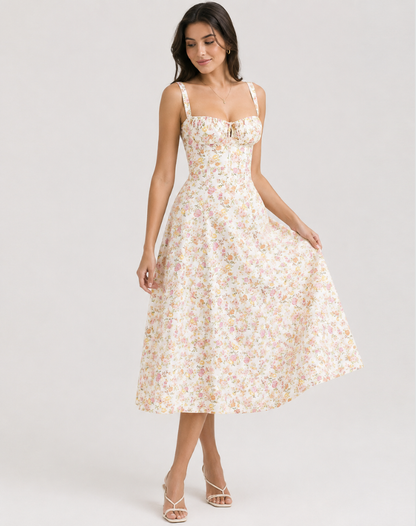 Jessy - Midi dress with corset and side split