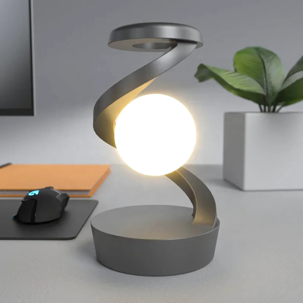 Modern, Warm Accent Spiral Desk Lamp