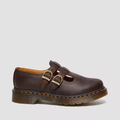 Ladies' Bold Leather Mary Jane Shoes with Buckles and Chunky Sole