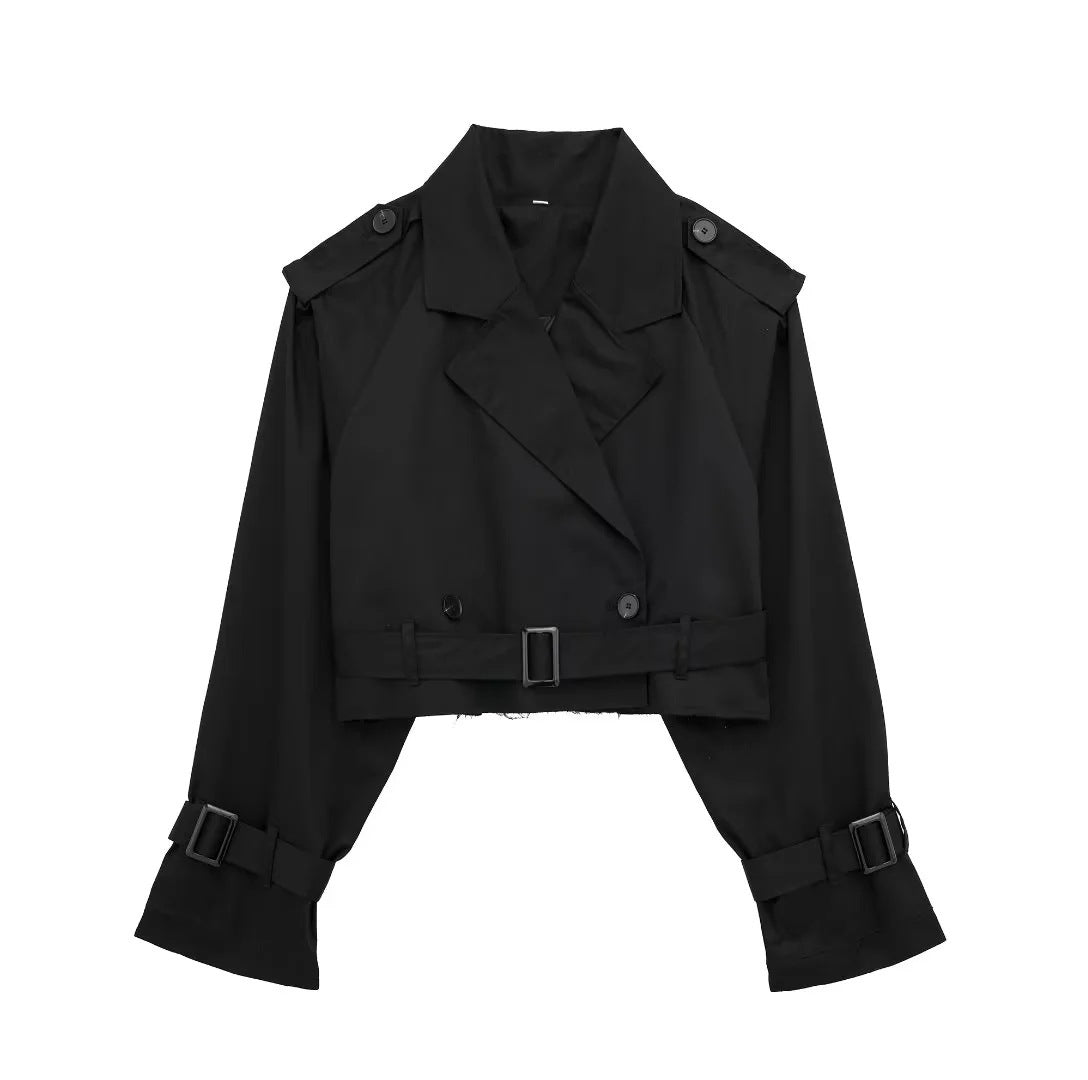 Stylish Ladies Short Trench Coat for Casual Look