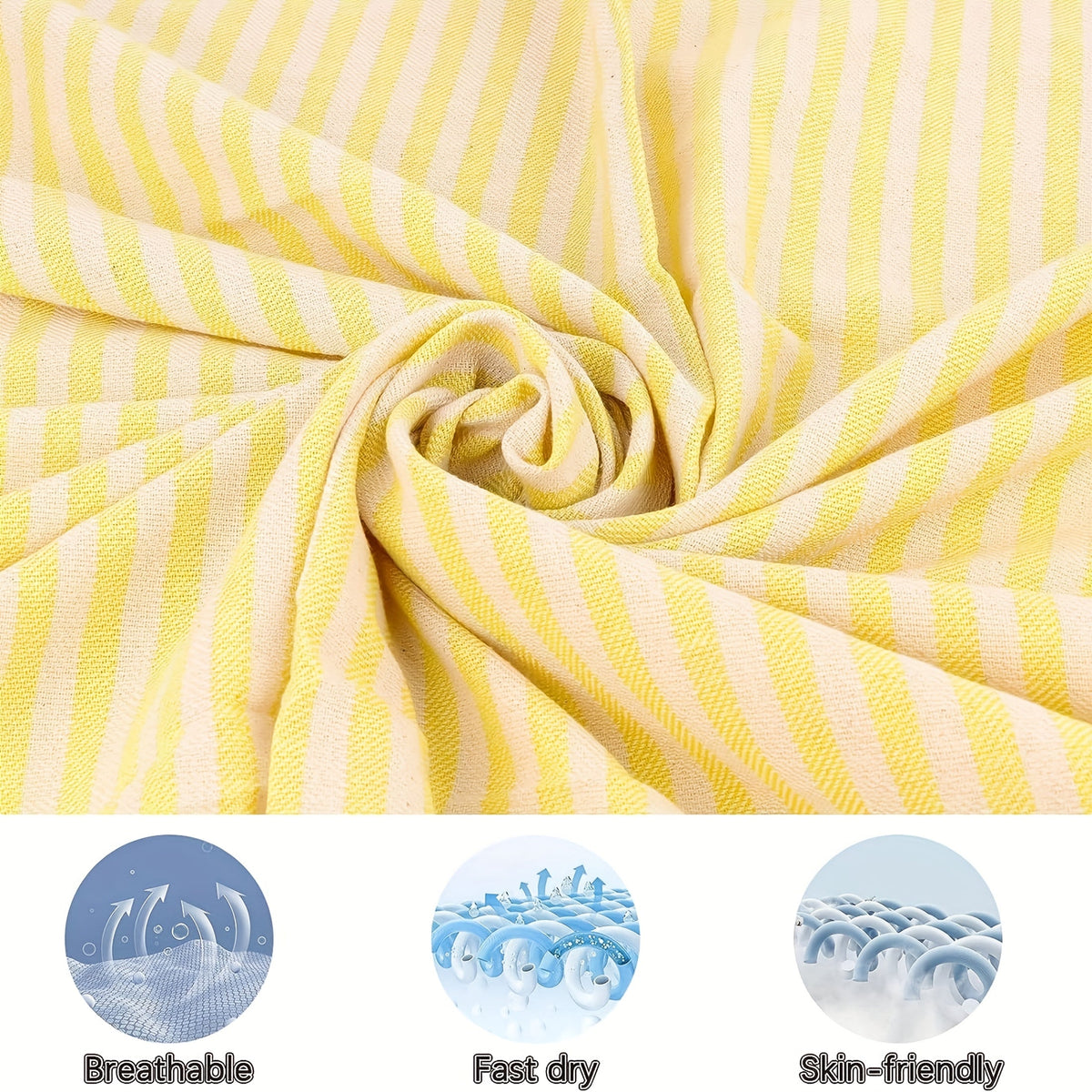 Oversized Beach Towel with Bohemian Stripe Pattern