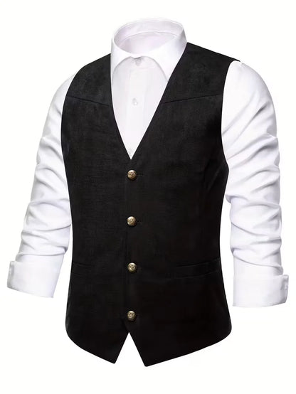 Gilet avec col en V et boutons