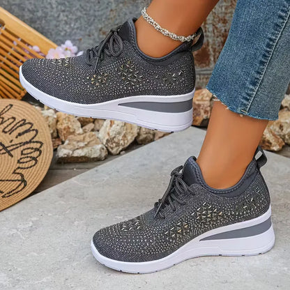 Baskets plateformes avec tige en maille
