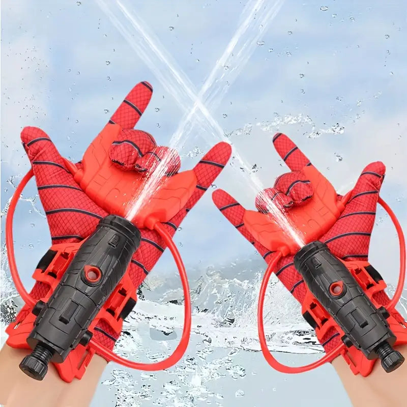 Luvas de água para crianças, com padrão de membrana e jatos de água divertidos