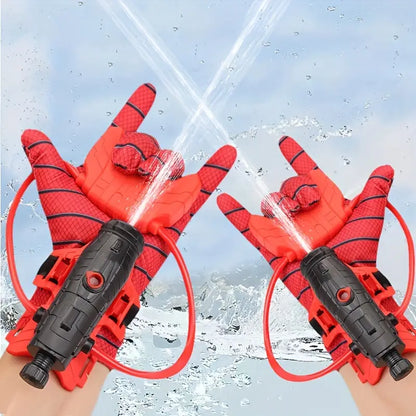 Luvas de água para crianças, com padrão de membrana e jatos de água divertidos
