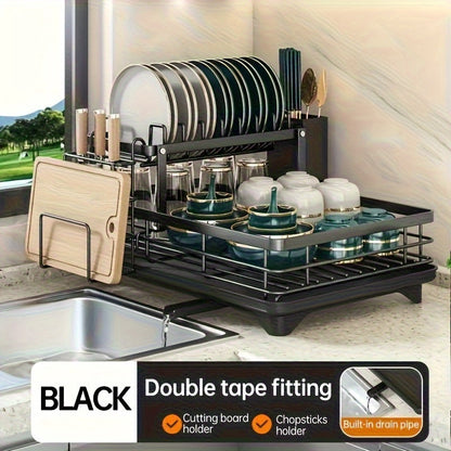 SteelFlow Draining Rack with 2 Layers – Spacious, Practical and Durable