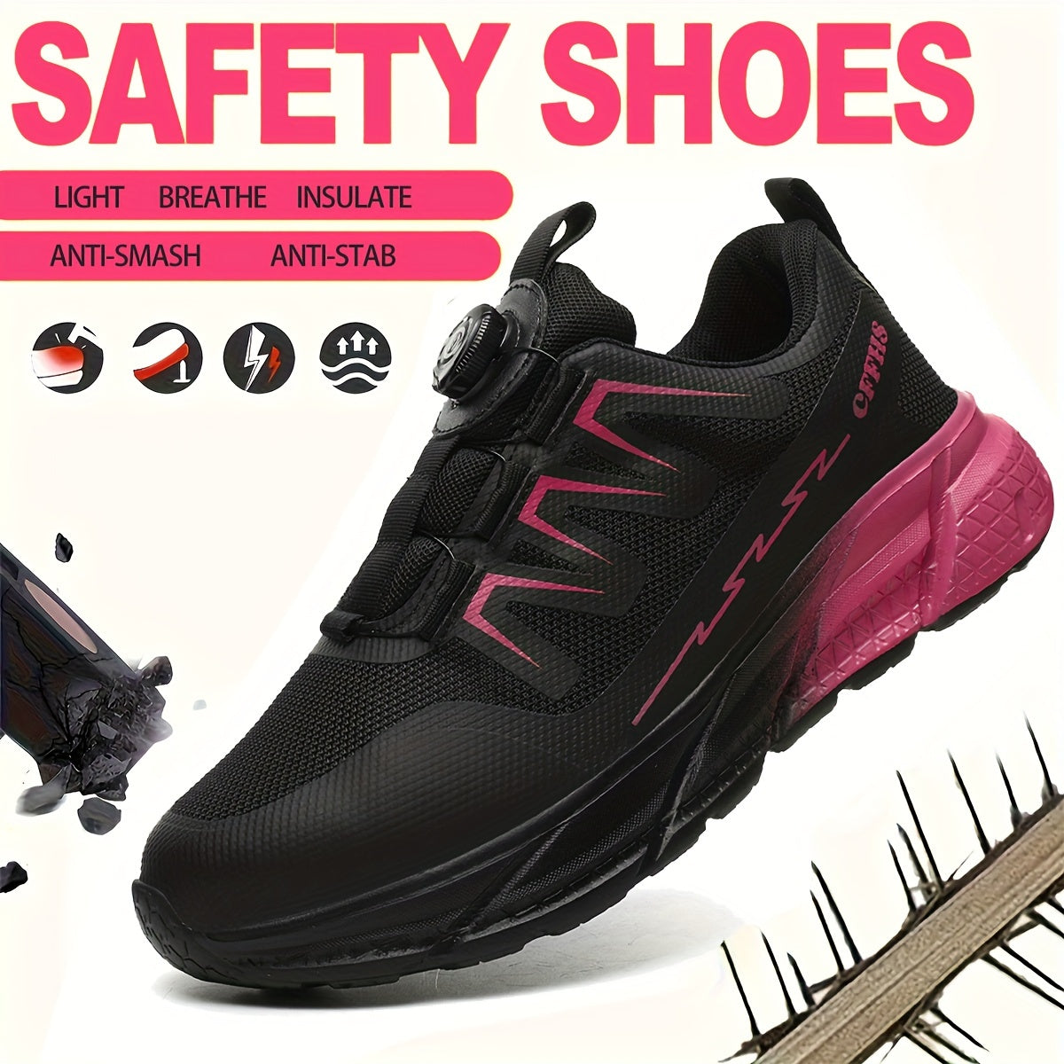 Zapatos de trabajo seguros para mujer - Ligeros y protectores