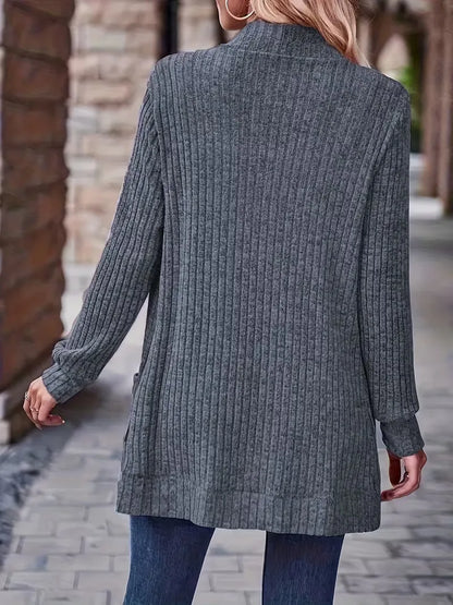 Open vest with ribbed texture