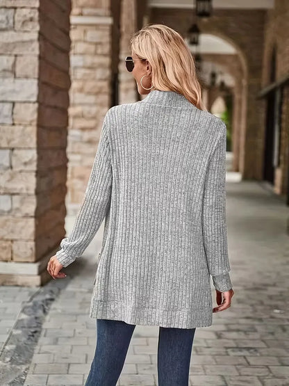 Open vest with ribbed texture