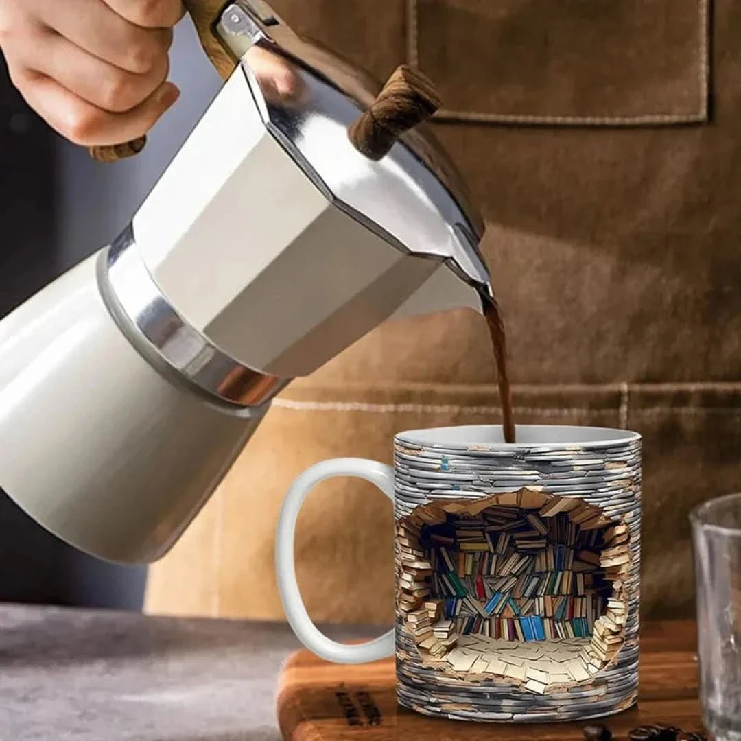 3D Bookshelf Mug