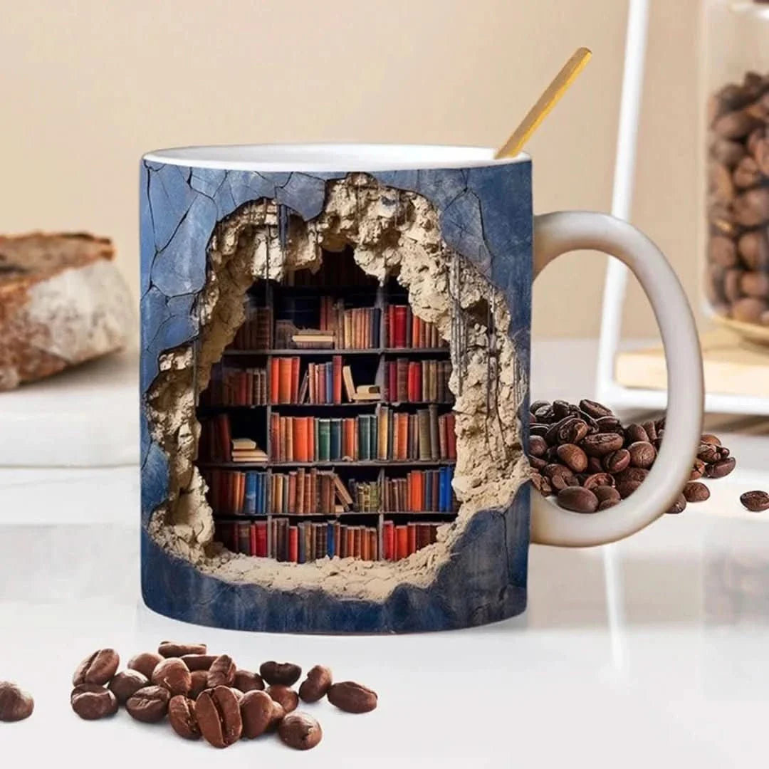 3D Bookshelf Mug