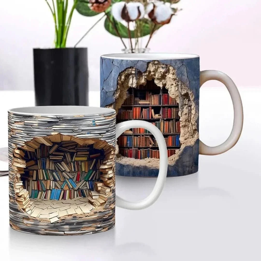3D Bookshelf Mug