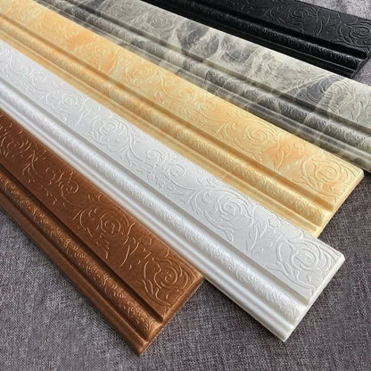 Moldura de zócalo 3D - Moldura de pared 3D autoadhesiva de 230 cm