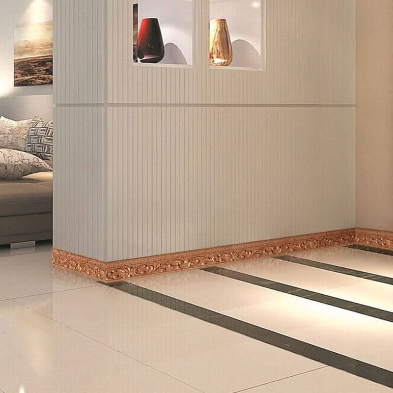 Moldura de zócalo 3D - Moldura de pared 3D autoadhesiva de 230 cm