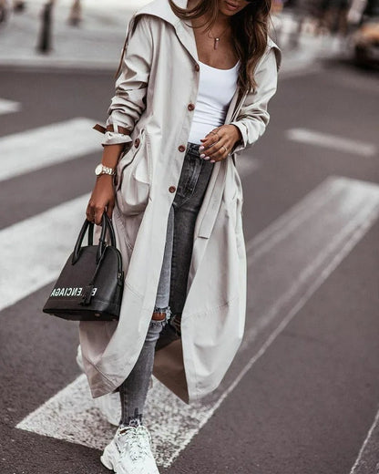 Gabardina para mujer: resistente al viento y al agua, con capucha