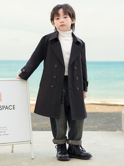 Windbreaker for boys, mid-length with double buttons - Franz