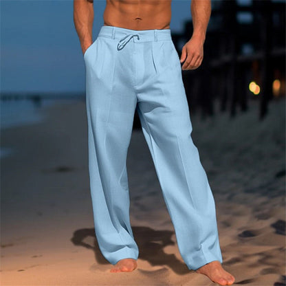 Men's Wide Casual Trousers with Drawstring