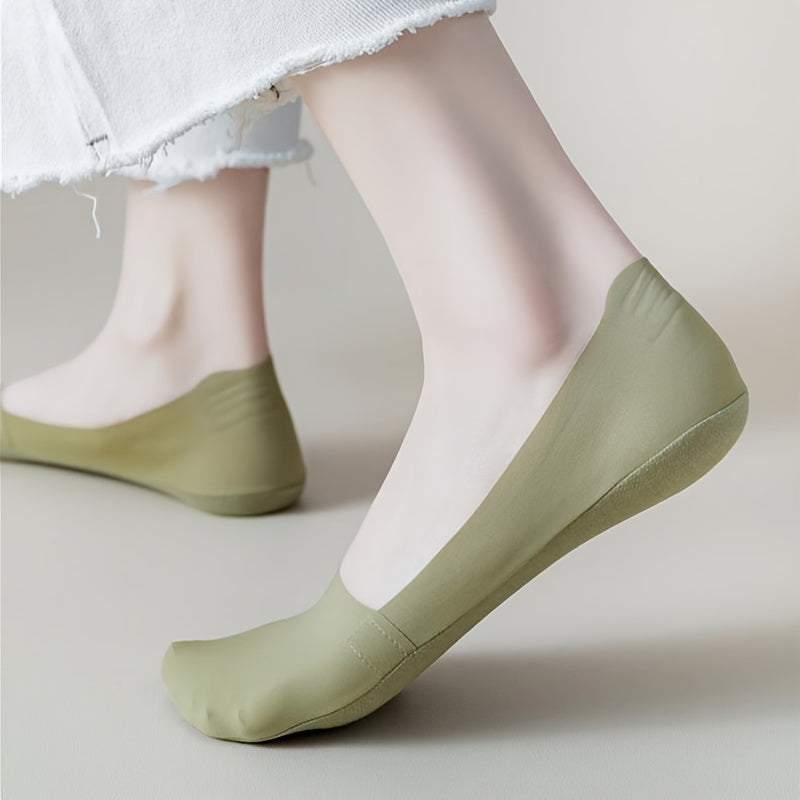 5 paar ijzijden sokken – Ademend en antislip, onzichtbaar onder damesschoenen