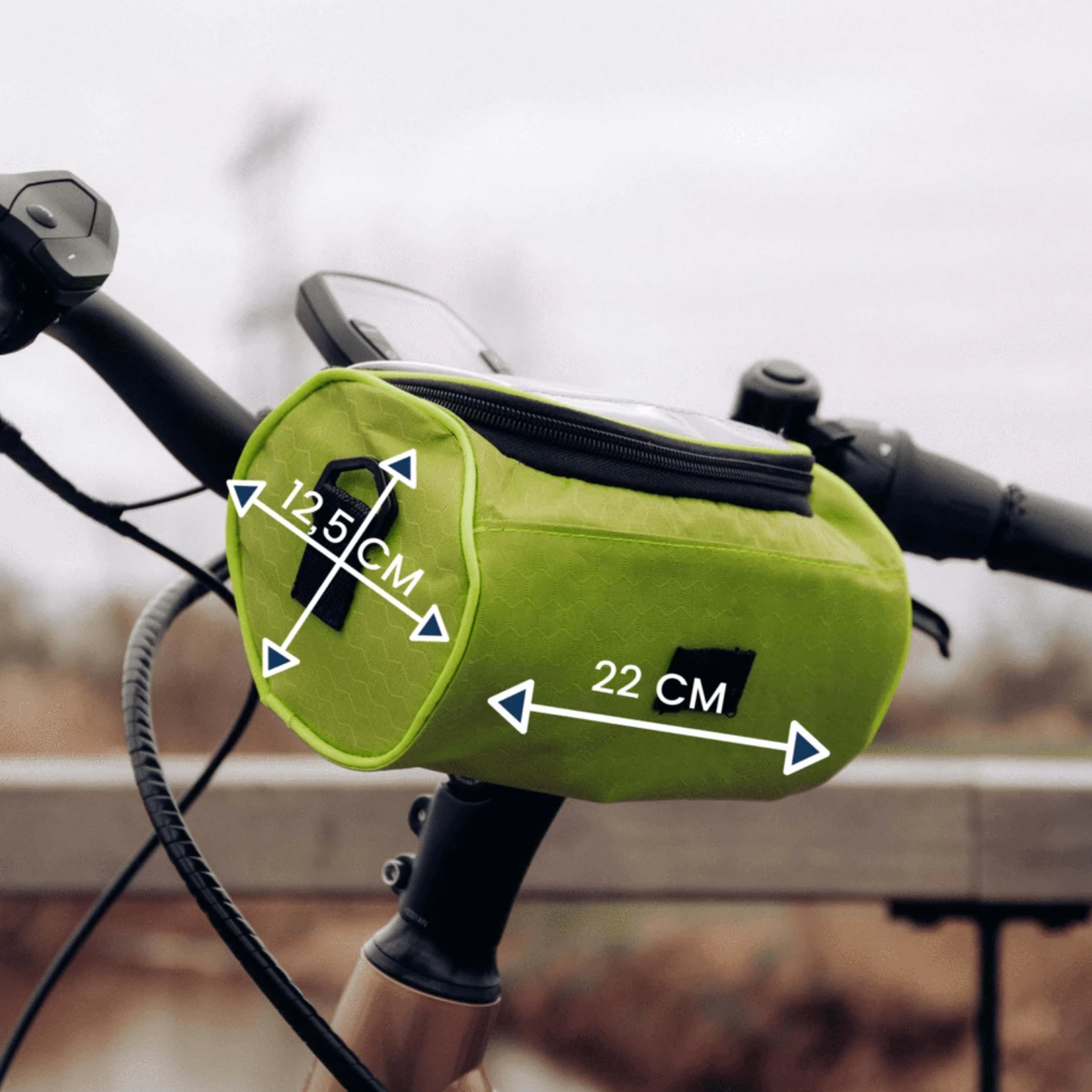 Praktická taška na bicykel na riadidlá s držiakom na smartfón a vodoodolným materiálom