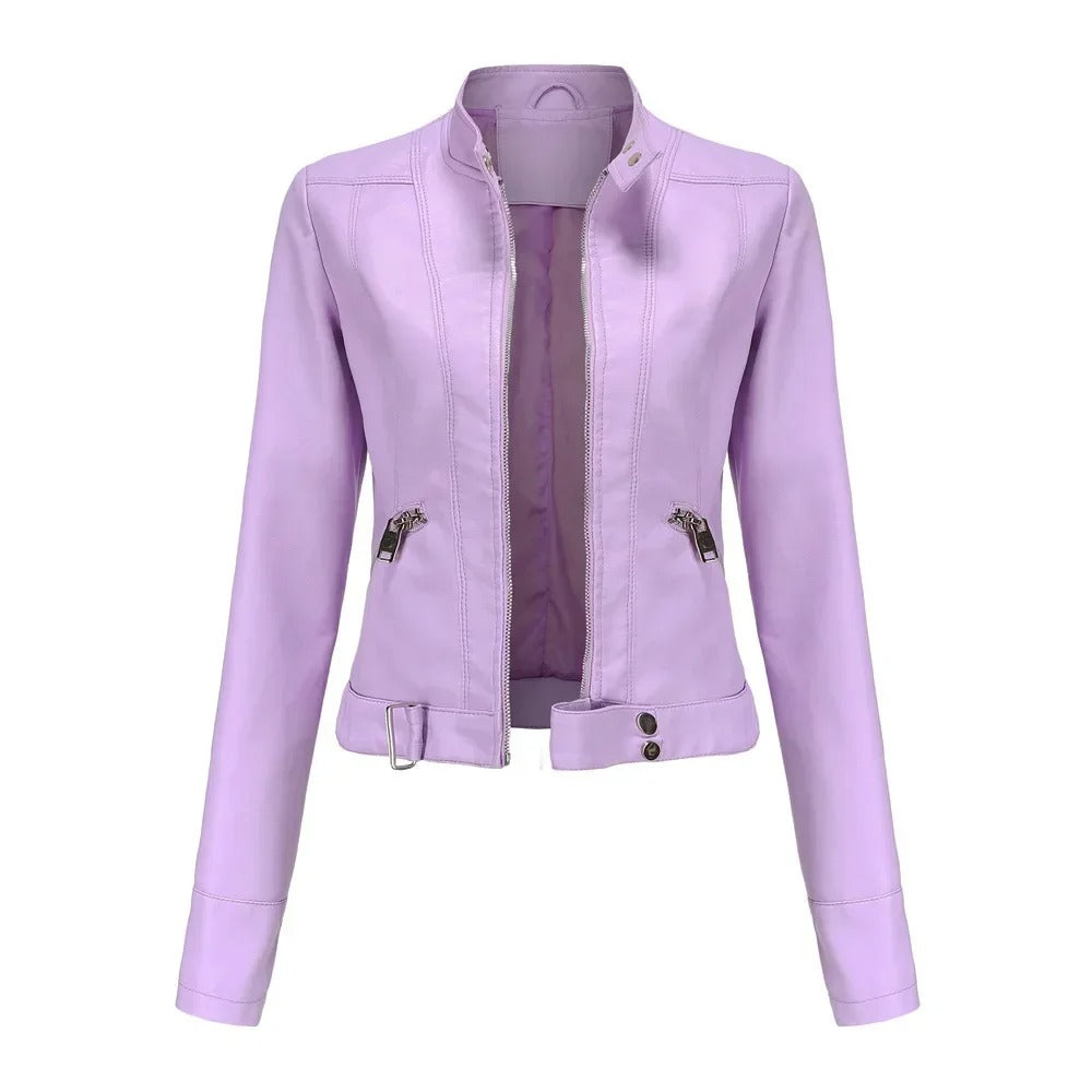 Leather Ladies Jacket with Pockets - Sanda