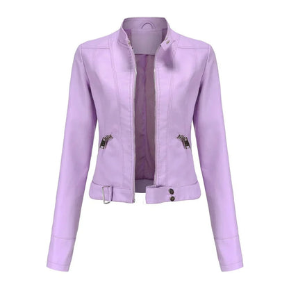 Leather Ladies Jacket with Pockets - Sanda