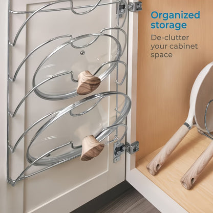 Organizador de tapas de cocina SteelOrganize – Solución de almacenamiento inteligente y compacta