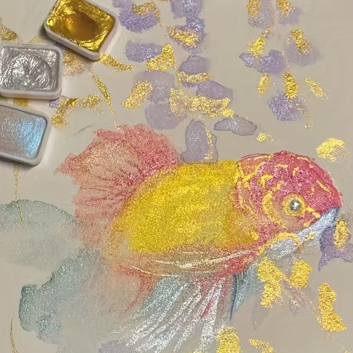 Parelmoerachtige aquarelverfset – 20 kleuren in vaste vorm voor schilderen en kalligrafie