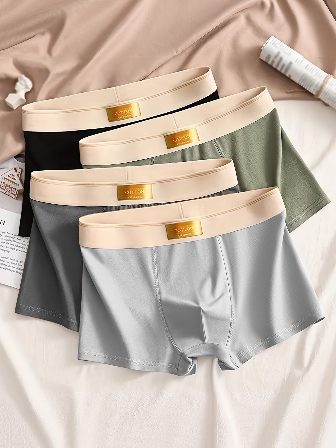 4-Pack Effen Men's Boxer Shorts with Stretch