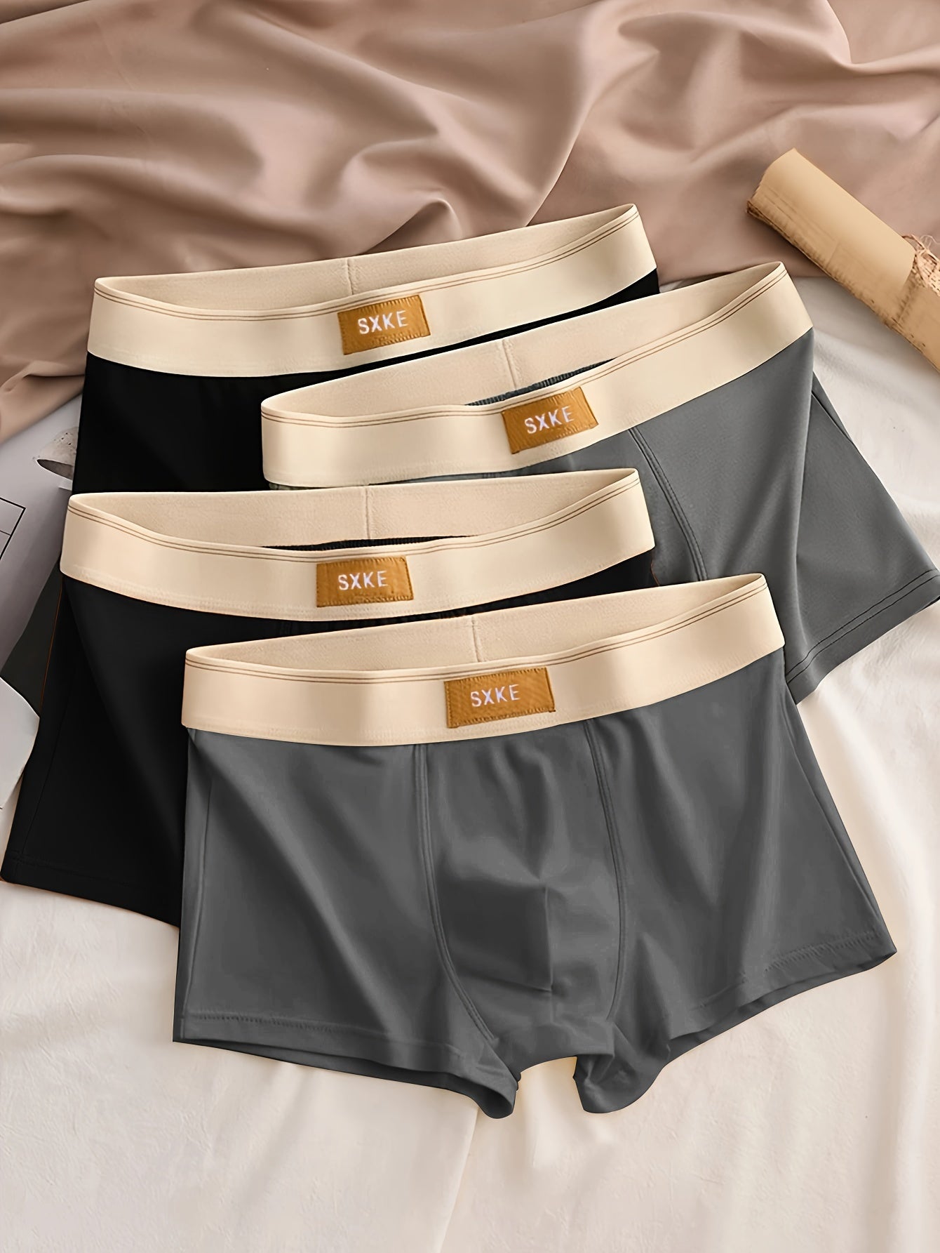 4-Pack Effen Men's Boxer Shorts with Stretch