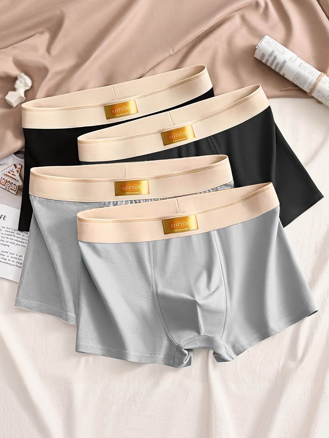 4-Pack Effen Men's Boxer Shorts with Stretch