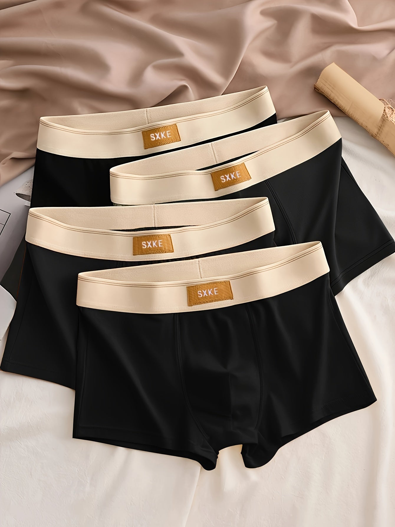 4-Pack Effen Men's Boxer Shorts with Stretch