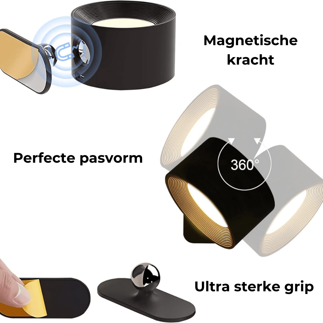 FlexiLamp - Draadloze, oplaadbare 360°-wandlamp