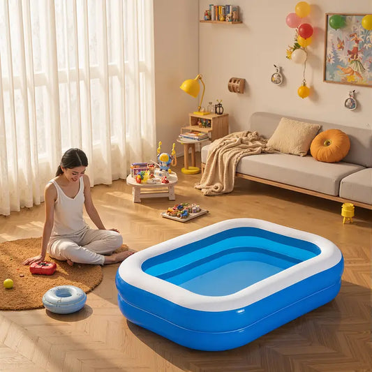 4-person inflatable swimming pool - sturdy PVC material