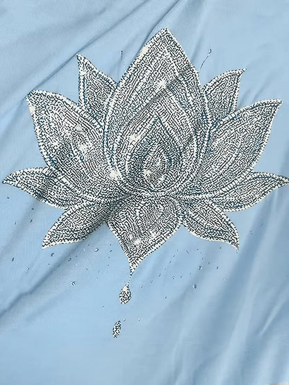 T-shirt avec imprimé fleur de lotus