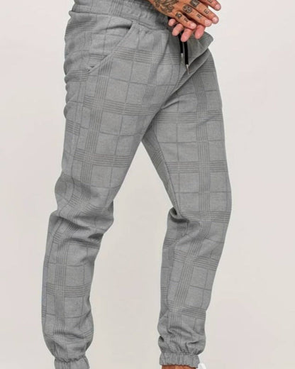 UrbanFit – Checked Slim Fit Jogging Trousers for Men