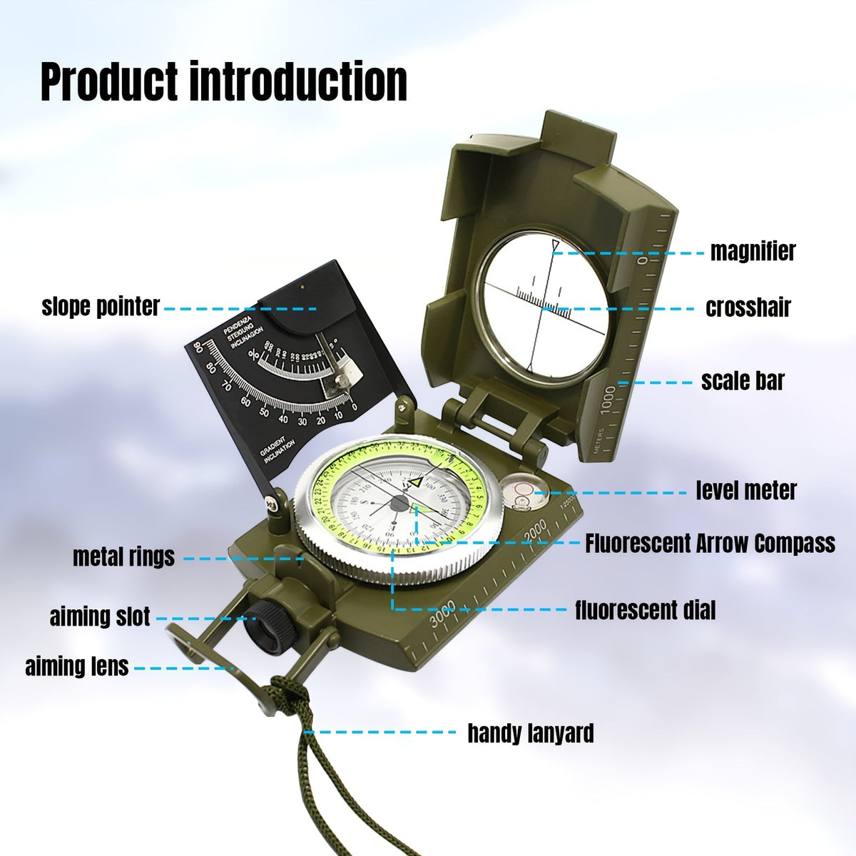 TrekGuard Military Compass – Waterproof and Illuminated for Precise Navigation
