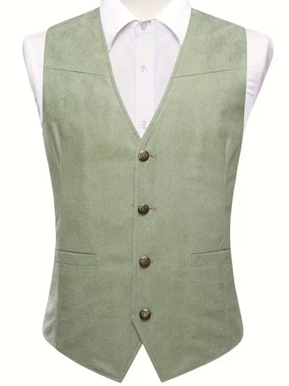 Gilet avec col en V et boutons