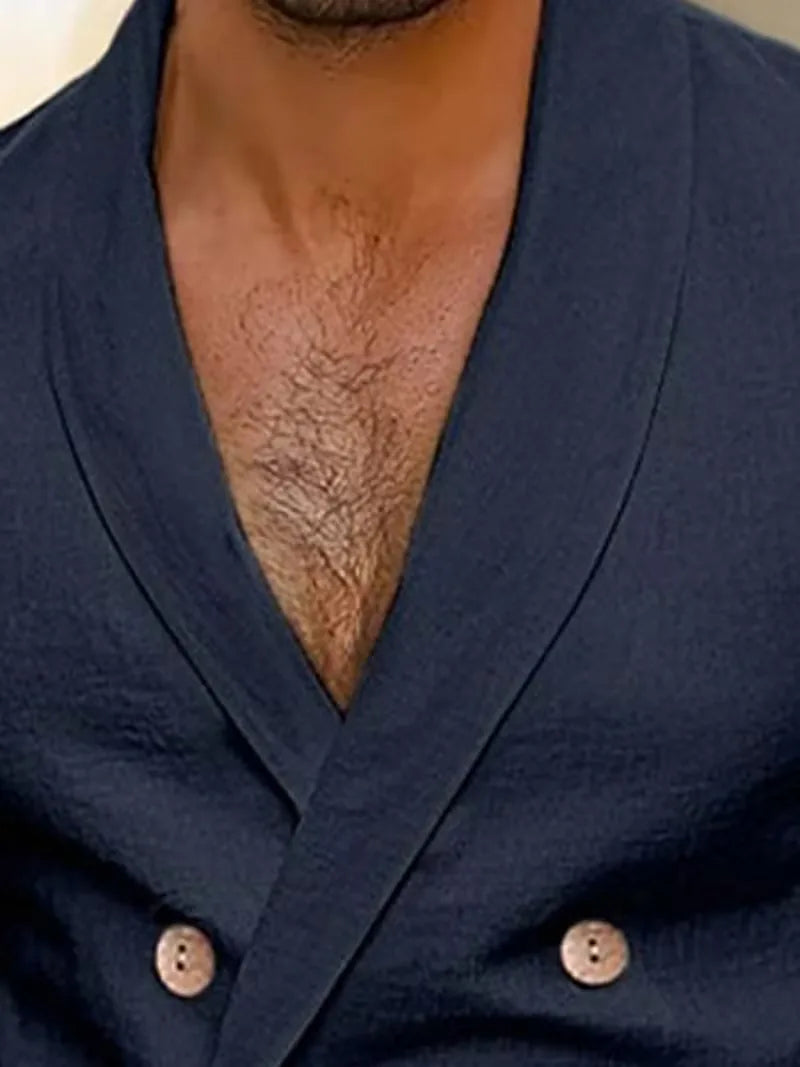 Blazer slim avec boutons en bois