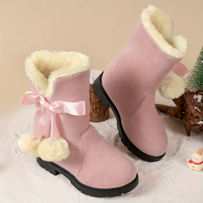 Girls' snow boots, warm fleece cosy non-slip ankle boots - Avrile