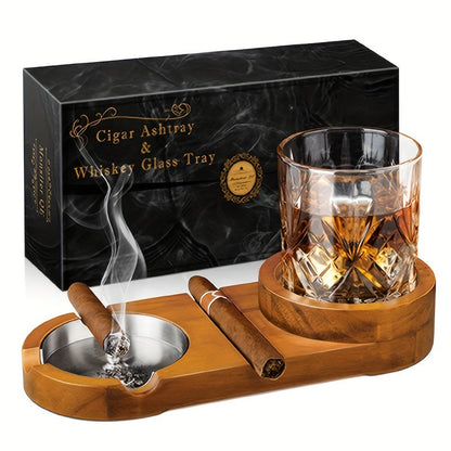 Creatieve sigarenasbak en whiskyglaasjesplateau - Het perfecte Vaderdag- of relatiegeschenk