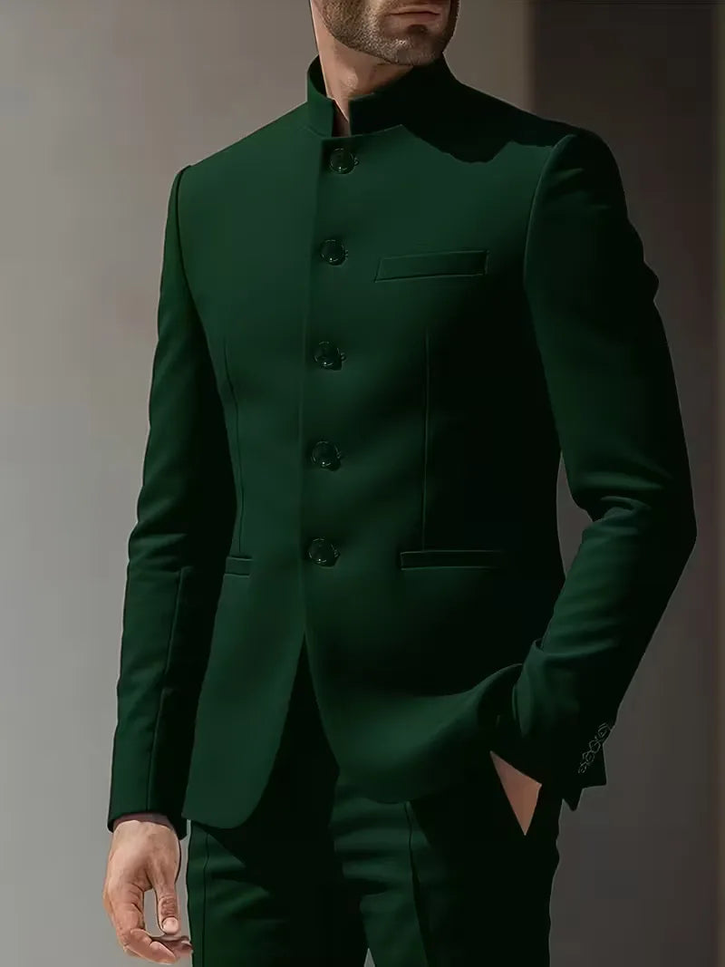 Blazer ajusté avec col mandarin