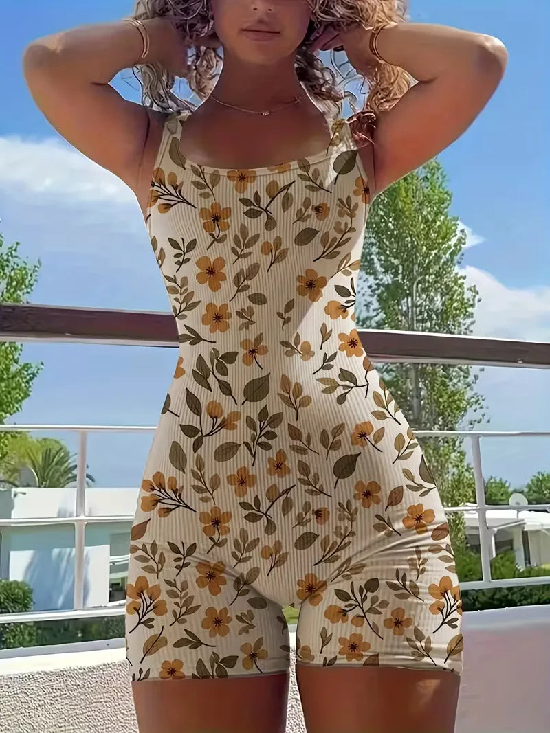 Floral jumpsuit with slim fit