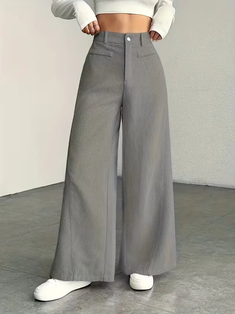 Pantalon à jambes larges taille haute