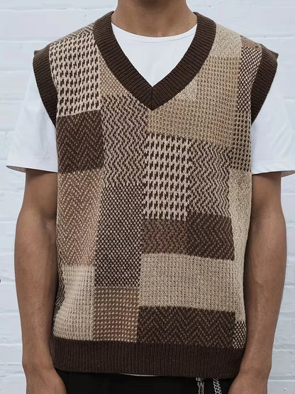 Gilet en tricot avec motif géométrique