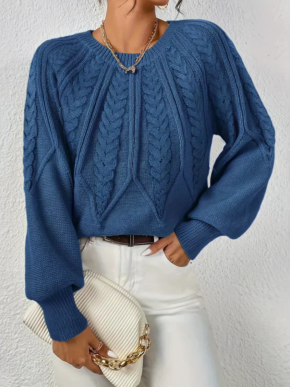 Cable Knit Women's Jumper for Autumn