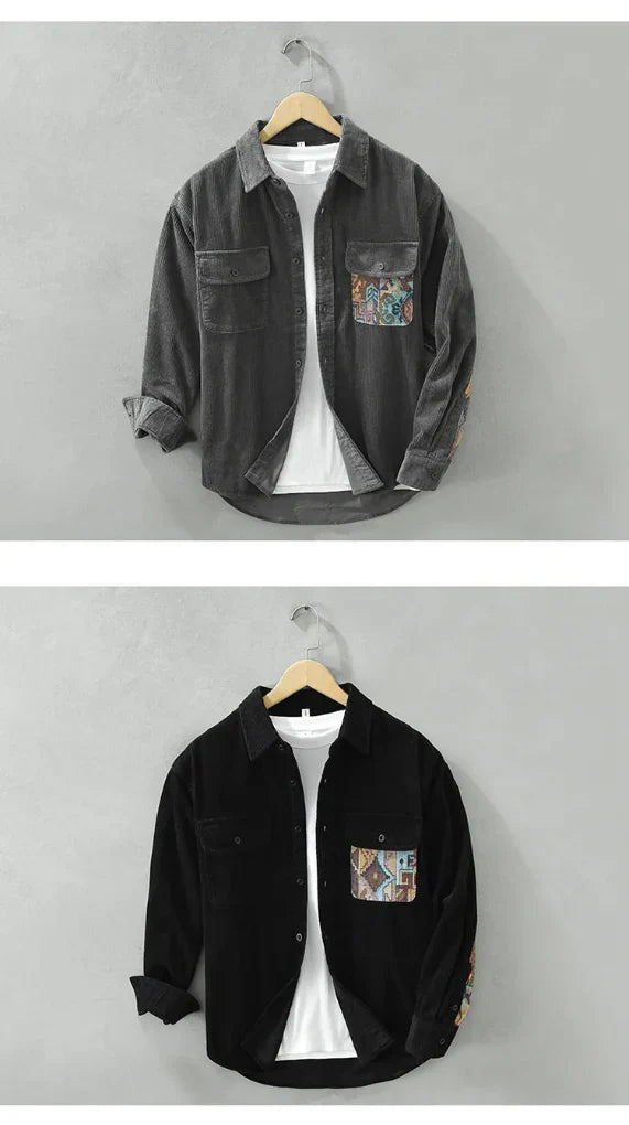 Vintage-Herren-Langarmhemd