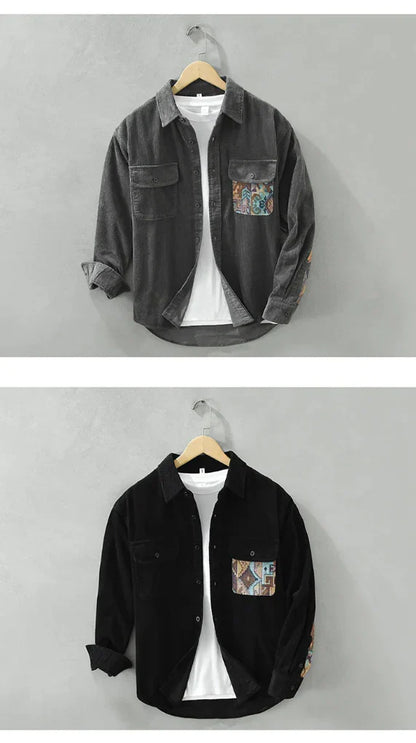 Vintage-Herren-Langarmhemd