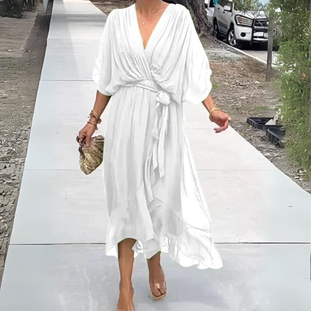 Vestido cruzado elegante y ligero para mujer
